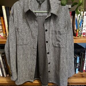 Athleta Black and White Lightweight Shirt Jacket